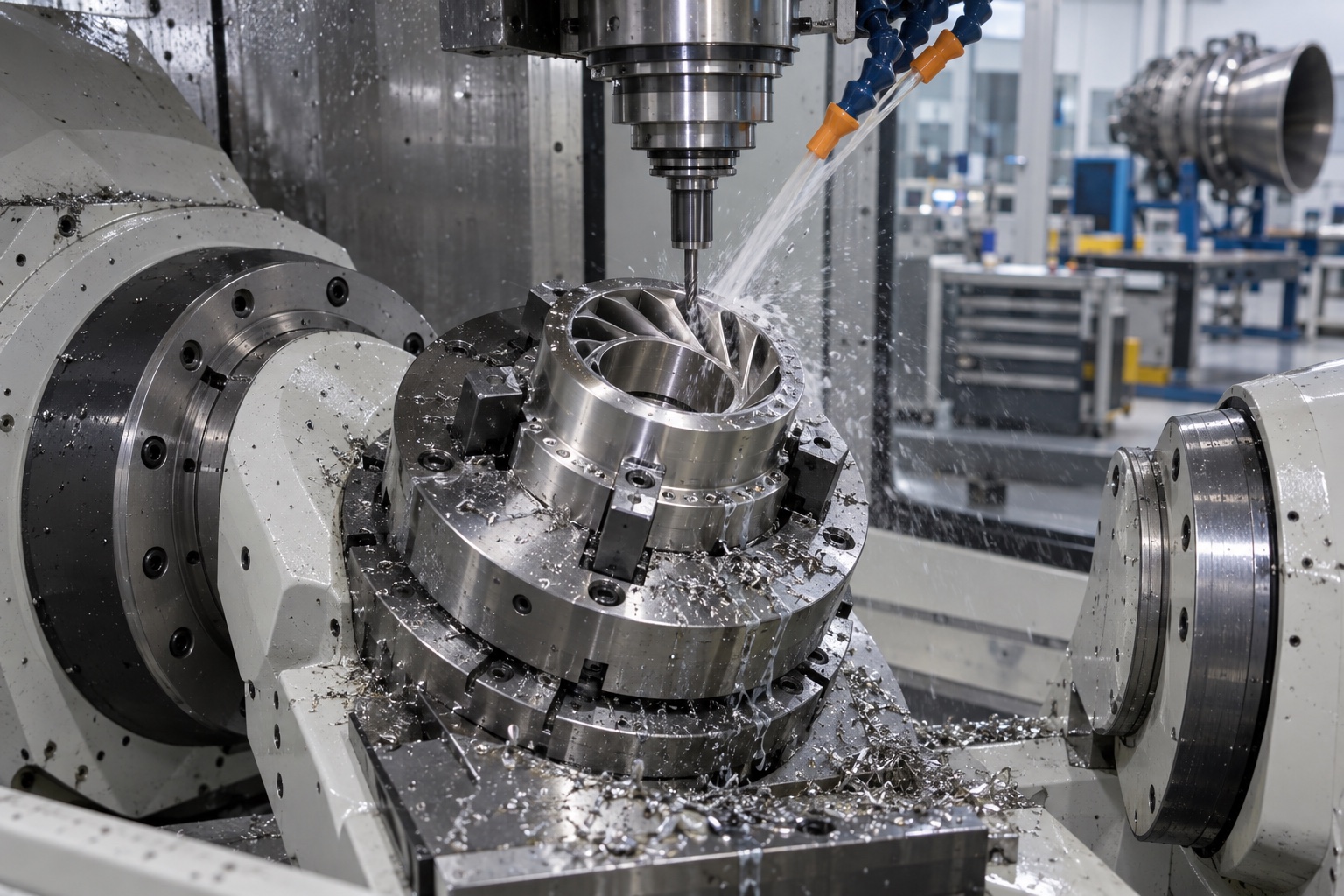 Inconel 718燃油喷嘴旋流器加工如何控制叶道与微孔？加工场景